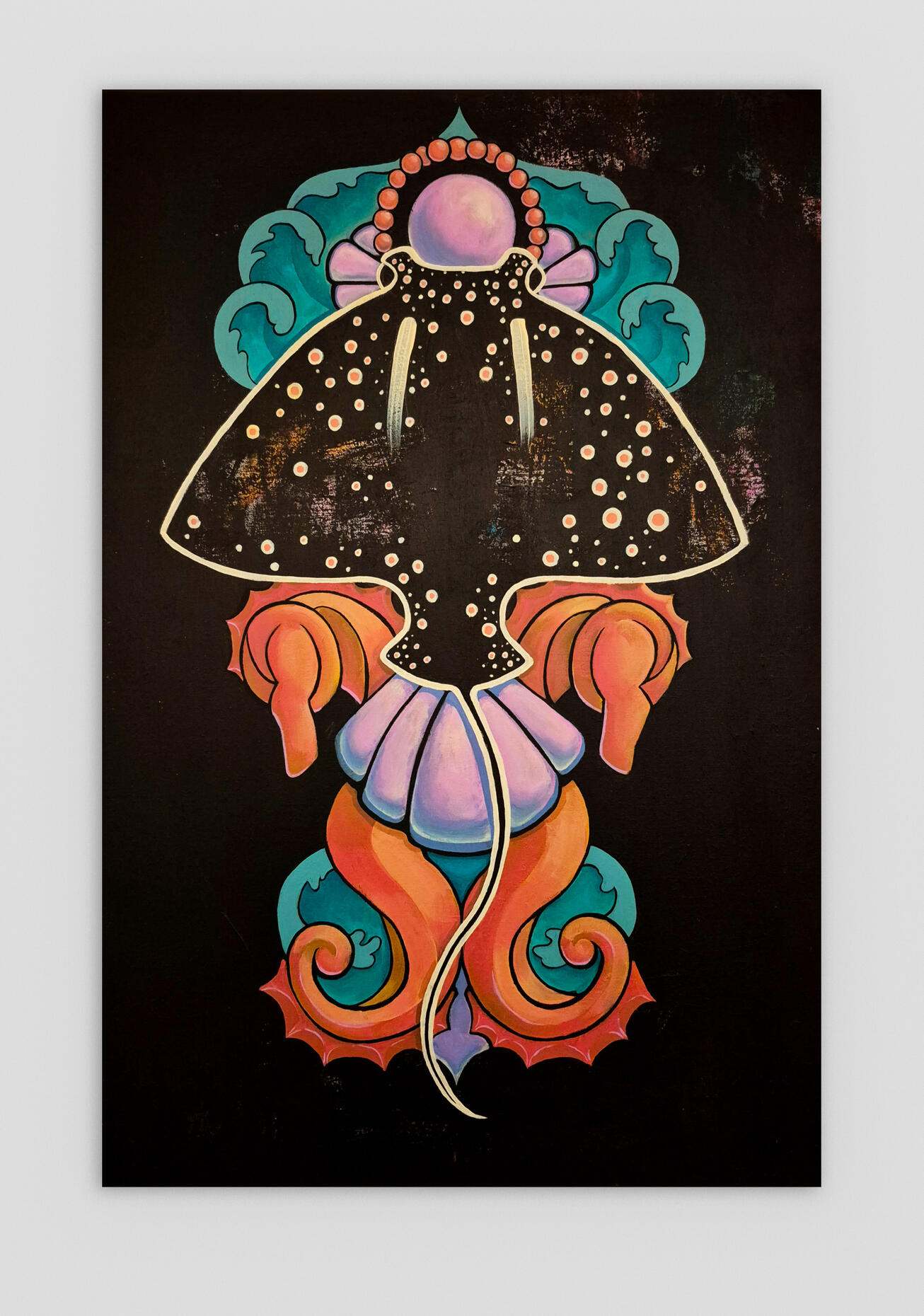 Morris Seahorse, Acrylic on Canvas, 24" x 36", 2025